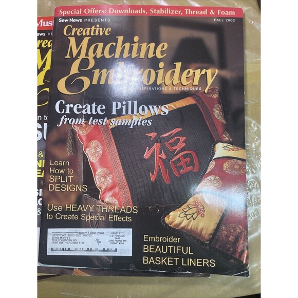 5 Bulk Creative Machine Embroidery Magazine Lot Of 5 Inspirations & Techniques - Picture 2 of 6
